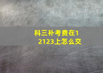 科三补考费在12123上怎么交