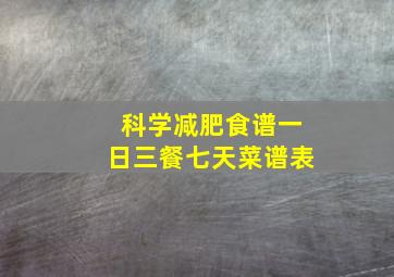 科学减肥食谱一日三餐七天菜谱表