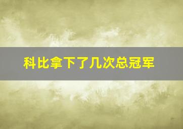 科比拿下了几次总冠军