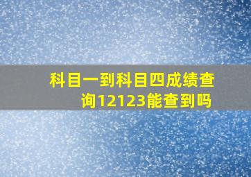 科目一到科目四成绩查询12123能查到吗