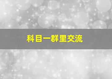 科目一群里交流