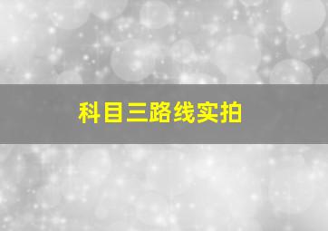 科目三路线实拍