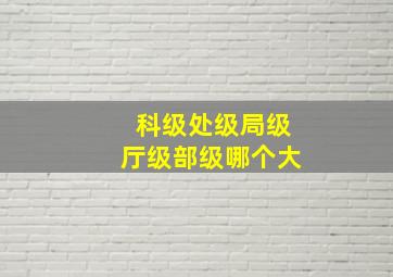 科级处级局级厅级部级哪个大