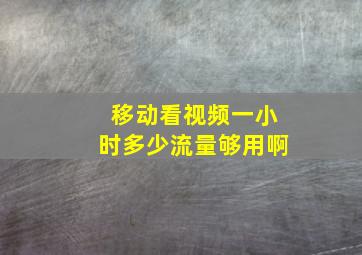 移动看视频一小时多少流量够用啊