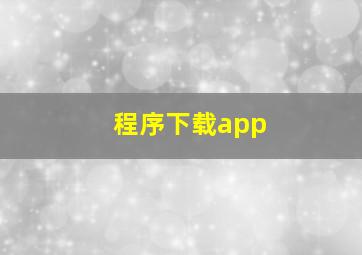 程序下载app