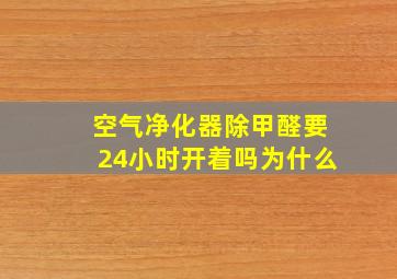 空气净化器除甲醛要24小时开着吗为什么