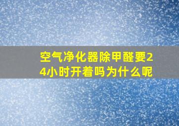 空气净化器除甲醛要24小时开着吗为什么呢