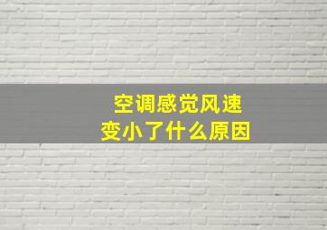 空调感觉风速变小了什么原因