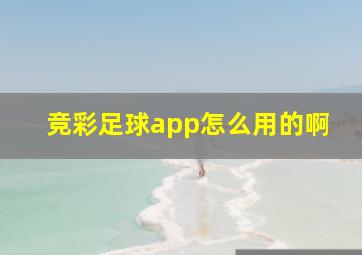 竞彩足球app怎么用的啊