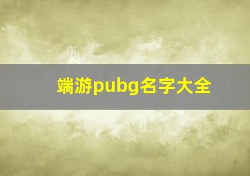 端游pubg名字大全