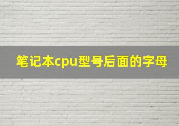 笔记本cpu型号后面的字母