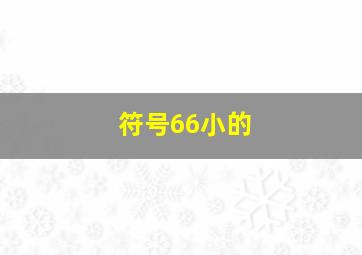 符号66小的