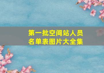 第一批空间站人员名单表图片大全集