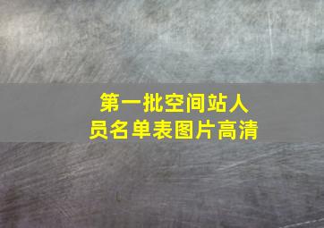 第一批空间站人员名单表图片高清