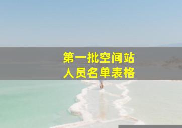 第一批空间站人员名单表格