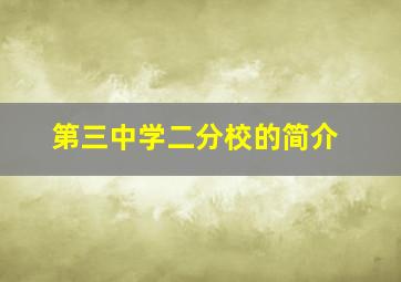 第三中学二分校的简介