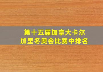 第十五届加拿大卡尔加里冬奥会比赛中排名