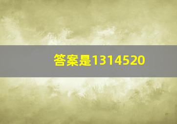 答案是1314520