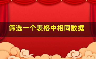 筛选一个表格中相同数据