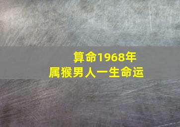 算命1968年属猴男人一生命运