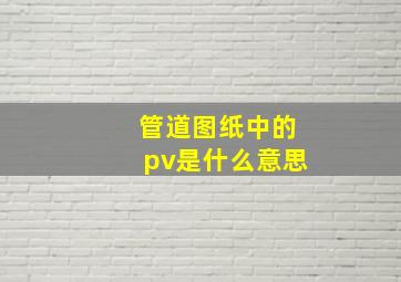 管道图纸中的pv是什么意思