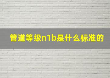 管道等级n1b是什么标准的