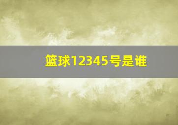 篮球12345号是谁