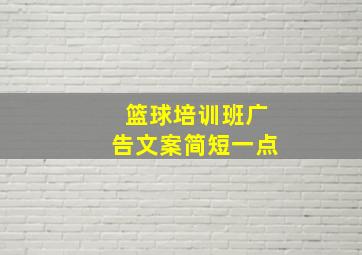 篮球培训班广告文案简短一点