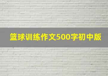 篮球训练作文500字初中版