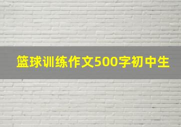 篮球训练作文500字初中生