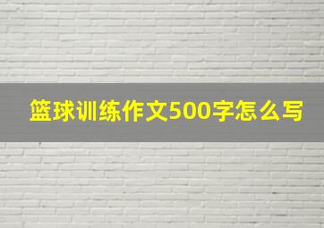 篮球训练作文500字怎么写