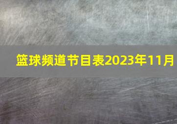 篮球频道节目表2023年11月