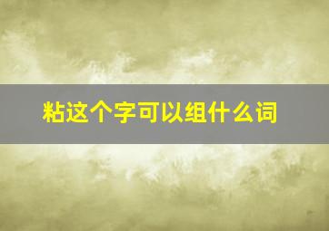 粘这个字可以组什么词