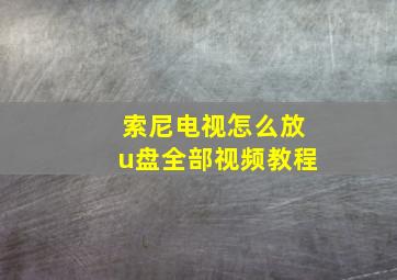 索尼电视怎么放u盘全部视频教程