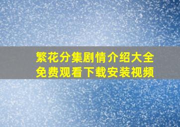 繁花分集剧情介绍大全免费观看下载安装视频