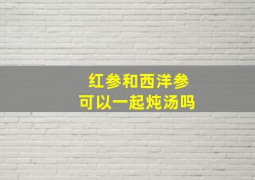 红参和西洋参可以一起炖汤吗