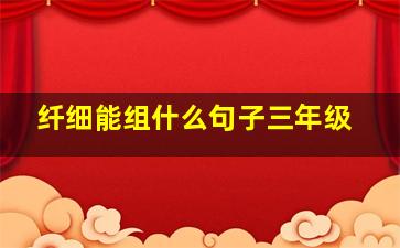 纤细能组什么句子三年级