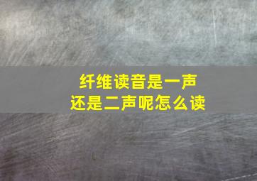 纤维读音是一声还是二声呢怎么读