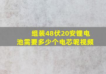 组装48伏20安锂电池需要多少个电芯呢视频