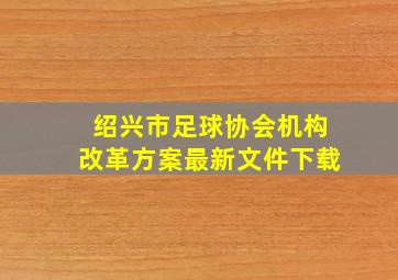 绍兴市足球协会机构改革方案最新文件下载