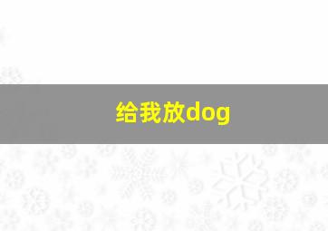 给我放dog