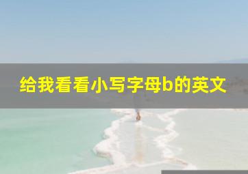 给我看看小写字母b的英文