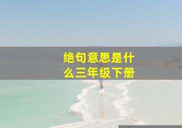 绝句意思是什么三年级下册