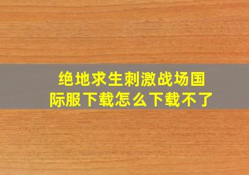 绝地求生刺激战场国际服下载怎么下载不了