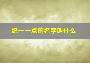 统一一点的名字叫什么