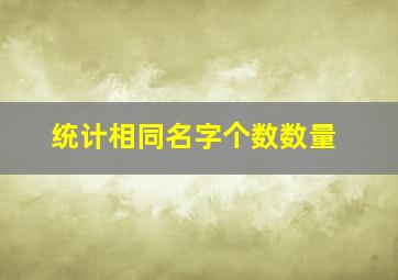 统计相同名字个数数量