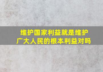 维护国家利益就是维护广大人民的根本利益对吗