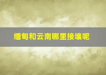 缅甸和云南哪里接壤呢