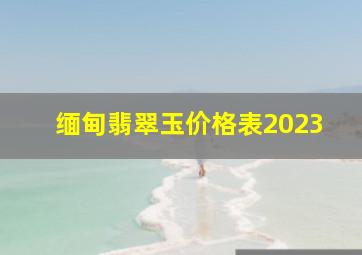 缅甸翡翠玉价格表2023