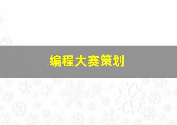 编程大赛策划